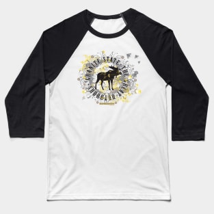 NH Moose Medallion (Black and Yellow) Baseball T-Shirt